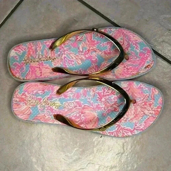 Lilly Pulitzer thing sandals size 5/6 - Picture 2 of 7
